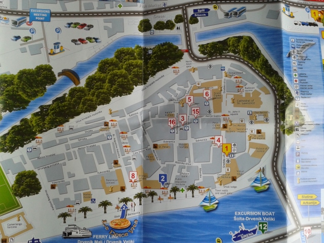 Plattegrond / map van Trogir